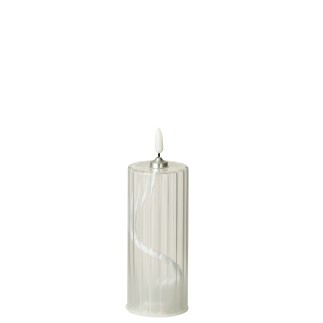 Vela LED de cristal transparente, 6 x 6 x 14 cm