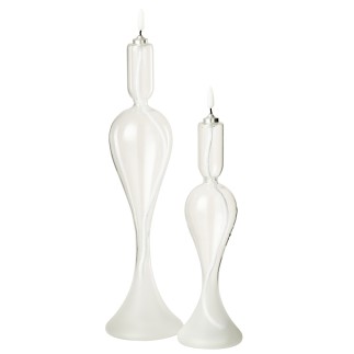 Vela LED de cristal transparente, 9 x 9 x 34 cm