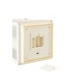 Lanterne avec bougie LED en verre blanc 24x24x59 cm Lanterne avec bougie LED en verre blanc 24x24x59 cm