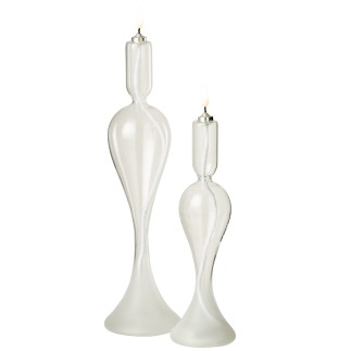 Lampada a LED in vetro trasparente 9x9x34 cm