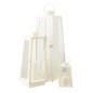 Lanterna com vela LED em vidro branco 24x24x59 cm Lanterna com vela LED em vidro branco 24x24x59 cm