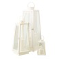 Lanterna com vela LED em vidro branco 24x24x59 cm Lanterna com vela LED em vidro branco 24x24x59 cm