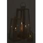 Lanterne avec bougie LED en verre blanc 24x24x59 cm Lanterne avec bougie LED en verre blanc 24x24x59 cm
