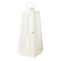 Lanterna com vela LED em vidro branco 24x24x59 cm Lanterna com vela LED em vidro branco 24x24x59 cm