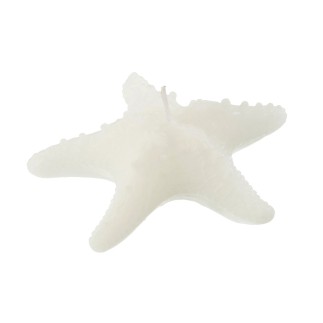 Vela em forma de estrela-do-mar, 2 horas, branca, 13 x 13 x 4,5 cm