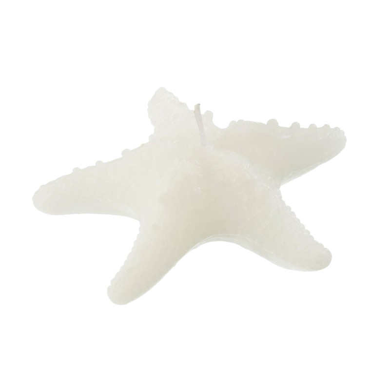 Candela a forma di stella marina, 2 ore, bianca, 13x13x4,5 cm