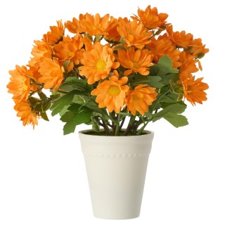 Marguerite artificielle en plastique orange 15x15x21 cm