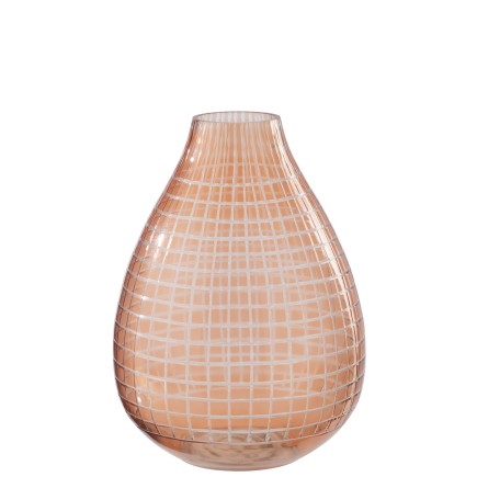 Vaso de vidro laranja 23x23x32 cm