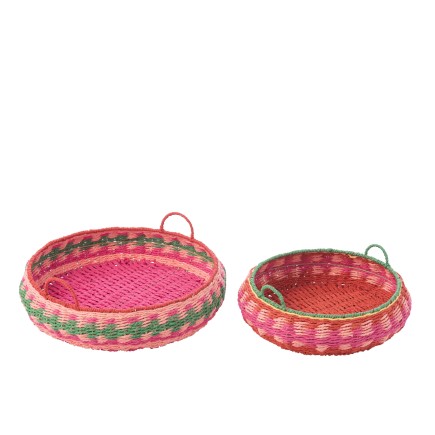 Set di 2 vassoi decorativi in carta multicolore 50x50x14 cm