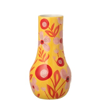 Vase fleurs en céramique multicouleur 18.5x18.5x34 cm