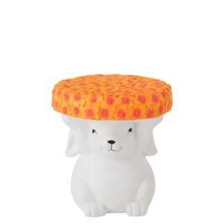 Table d’appoint « Lapin » en polyrésine blanc 32.5x32.5x34.5 cm