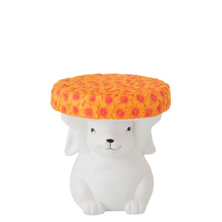 Mesita auxiliar «Lapin» de poliresina blanca, 32,5 x 32,5 x 34,5 cm