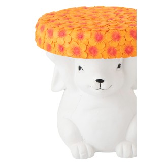 Mesita auxiliar «Lapin» de poliresina blanca, 32,5 x 32,5 x 34,5 cm