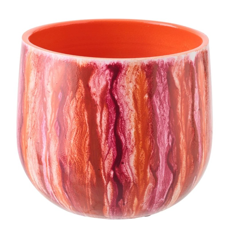 Cache-pot en céramique multicouleur  23x23x20 cm