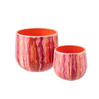 Cache-pot en céramique multicouleur  23x23x20 cm
