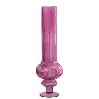 Jarrón «Ada» de cristal rosa, 15,3 x 15,3 x 50 cm
