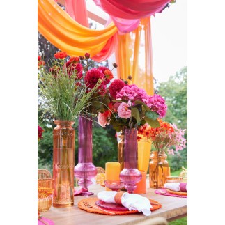 Vaso «Ada» in vetro rosa 15,3 x 15,3 x 50 cm