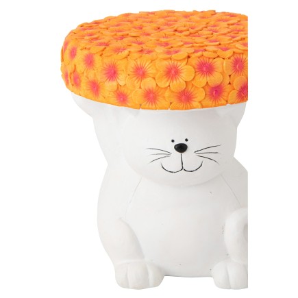 Table d’appoint « Chat » en polyrésine blanc 32.5x32.5x34.5 cm