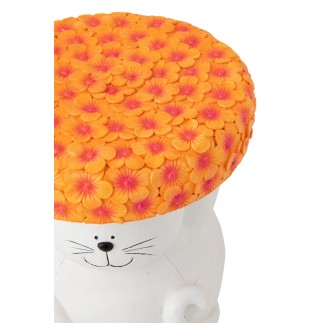 Tavolino «Gatto» in poliresina bianca 32,5 x 32,5 x 34,5 cm