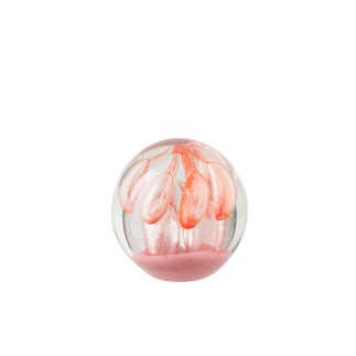 Pisapapeles bola de cristal naranja de 8 x 8 x 8 cm