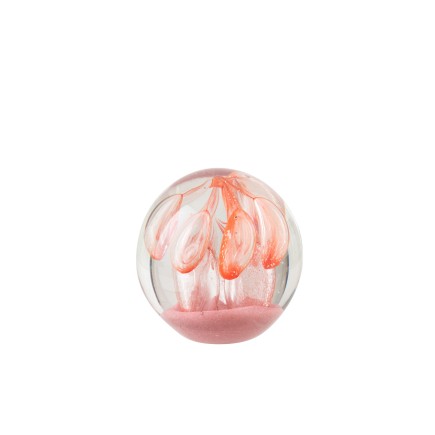 Pisapapeles bola de cristal naranja de 8 x 8 x 8 cm