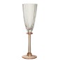 Bicchiere da champagne con stelo rosa in vetro trasparente, 7x7x25 cm Bicchiere da champagne con stelo rosa in vetro trasparente, 7x7x25 cm
