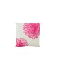 Coussin carré fleurs rose en coton blanc 45x45x10 cm Coussin carré fleurs rose en coton blanc 45x45x10 cm