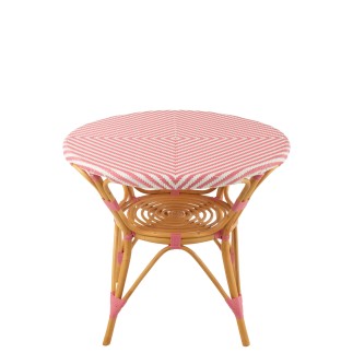 Tavolino in rattan rosa 89x90x75 cm