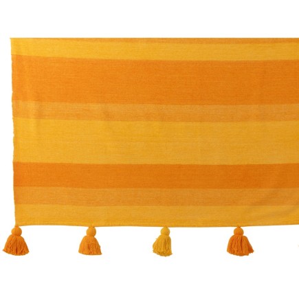 Manta de algodón naranja con motivos de flores, 180 x 130 cm