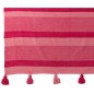 Manta de algodão rosa com franjas, 180 x 130 cm