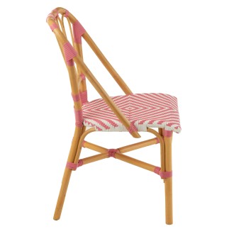 Sedia in rattan rosa 47x56x85 cm