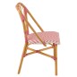 Silla de mimbre rosa 47 x 56 x 85 cm