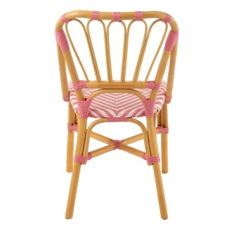 Chaise en rotin rose 47x56x85 cm