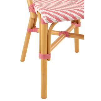 Chaise en rotin rose 47x56x85 cm