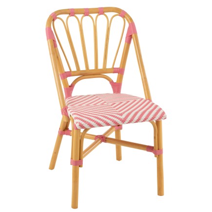 Silla de mimbre rosa 47 x 56 x 85 cm