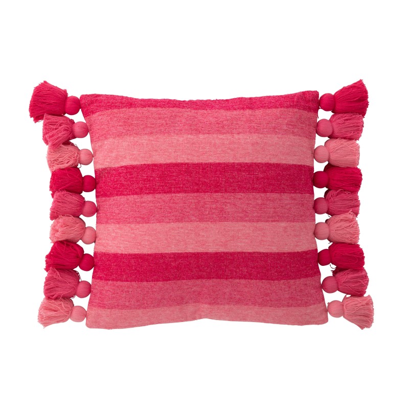 Cuscino con nappe in cotone rosa 50x50x15 cm Cuscino con nappe in cotone rosa 50x50x15 cm