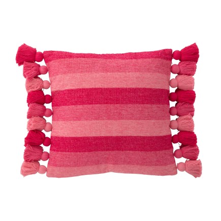 Coussin floches en coton rose 50x50x15 cm