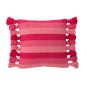 Almofada com franjas em algodão rosa 50x50x15 cm