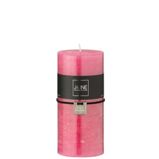 Bougie cylindrique 52H rose 7x7x15 cm
