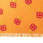 Plaid à fleurs en coton orange 130x180 cm