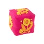Pouf carré en coton rose 40x40x40 cm Pouf carré en coton rose 40x40x40 cm