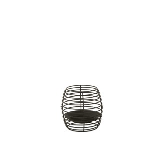 Braciere rotondo in metallo nero 40x40x40 cm