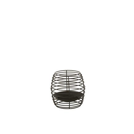Braciere rotondo in metallo nero 40x40x40 cm