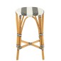 Banco de bar em rattan bege, branco e preto, 38 x 38 x 65 cm