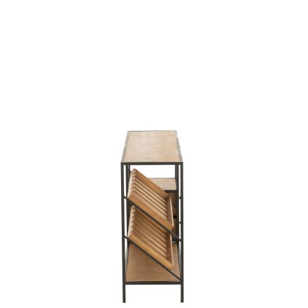 Portabottiglie in legno beige 120x33x77 cm