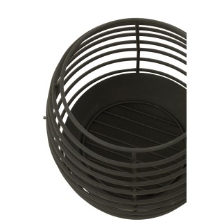 Braciere rotondo in metallo nero 40x40x40 cm