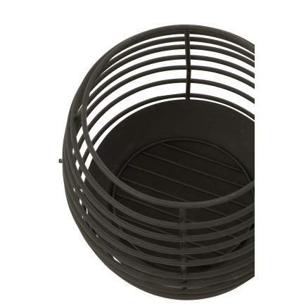 Braciere rotondo in metallo nero 40x40x40 cm