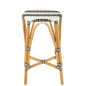 Banco de bar em rattan bege, branco e preto, 38 x 38 x 65 cm