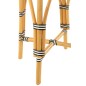 Banco de bar em rattan bege, branco e preto, 38 x 38 x 65 cm