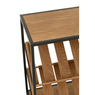 Botellero de madera beige, 120 x 33 x 77 cm